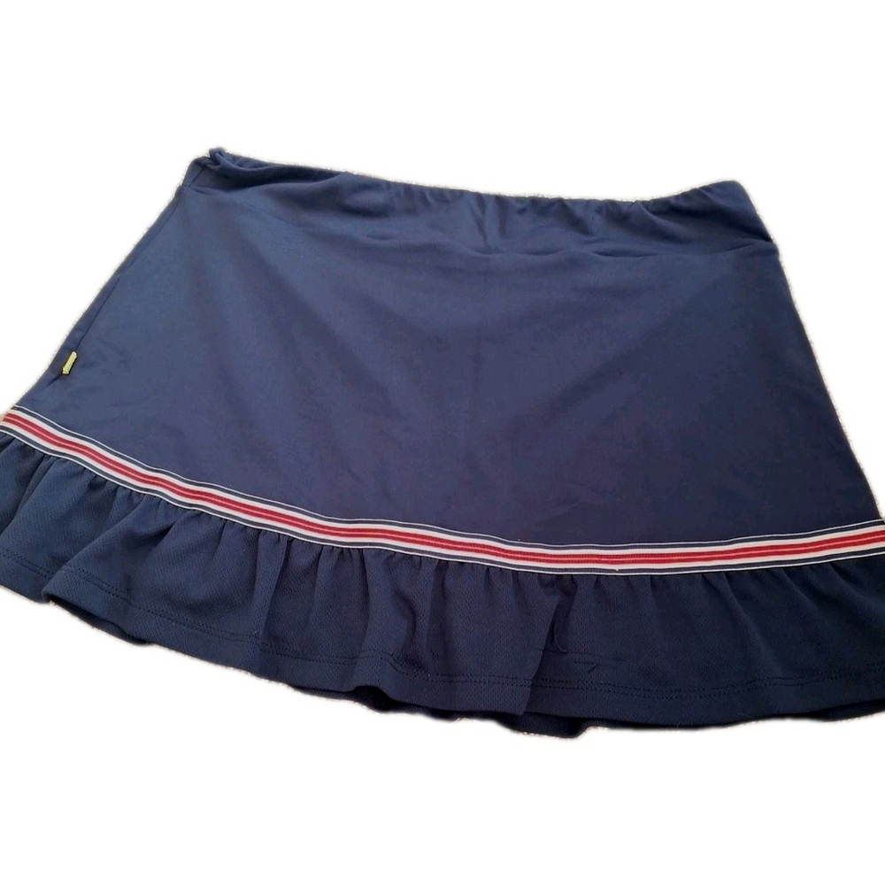 Loeuf Poche Womens Activewear Skort Sz LARGE Pickleball Tennis Nautical Athletic